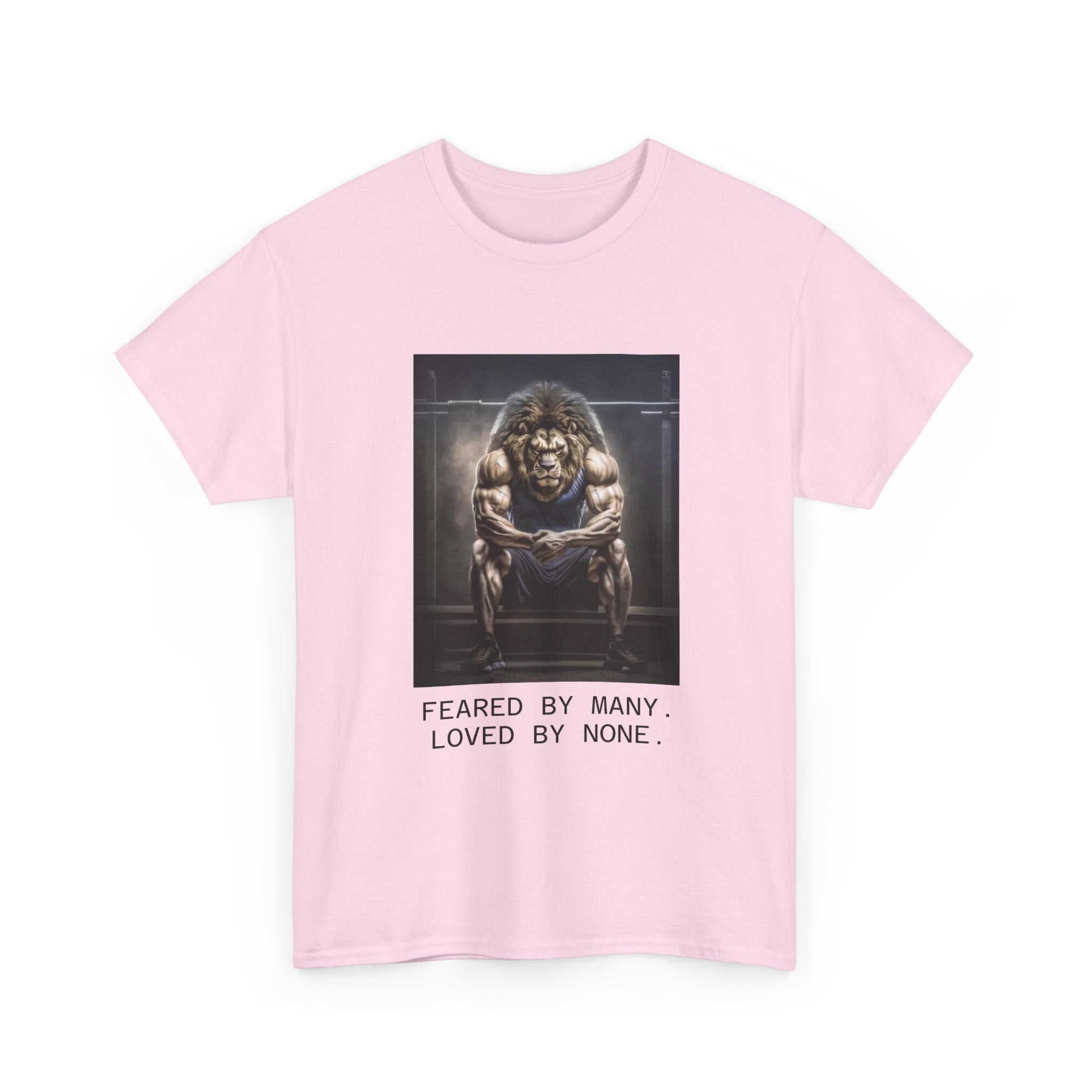 Lion Portrait Tee — "Feared by Many, Loved by None" Graphic T-Shirt