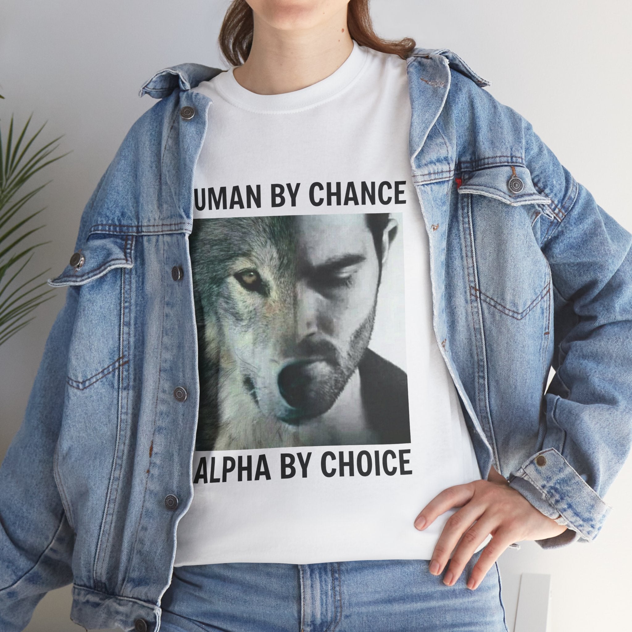 Wolf Spirit T-Shirt – "Human by Chance, Alpha by Choice" Graphic Tee