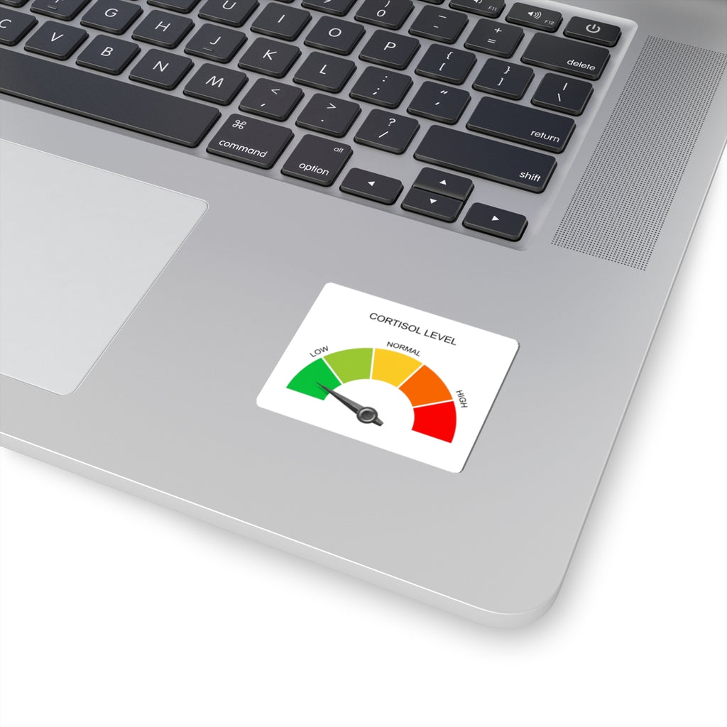 Cortisol Level Gauge Kiss-Cut Sticker — Low to High Stress Meter