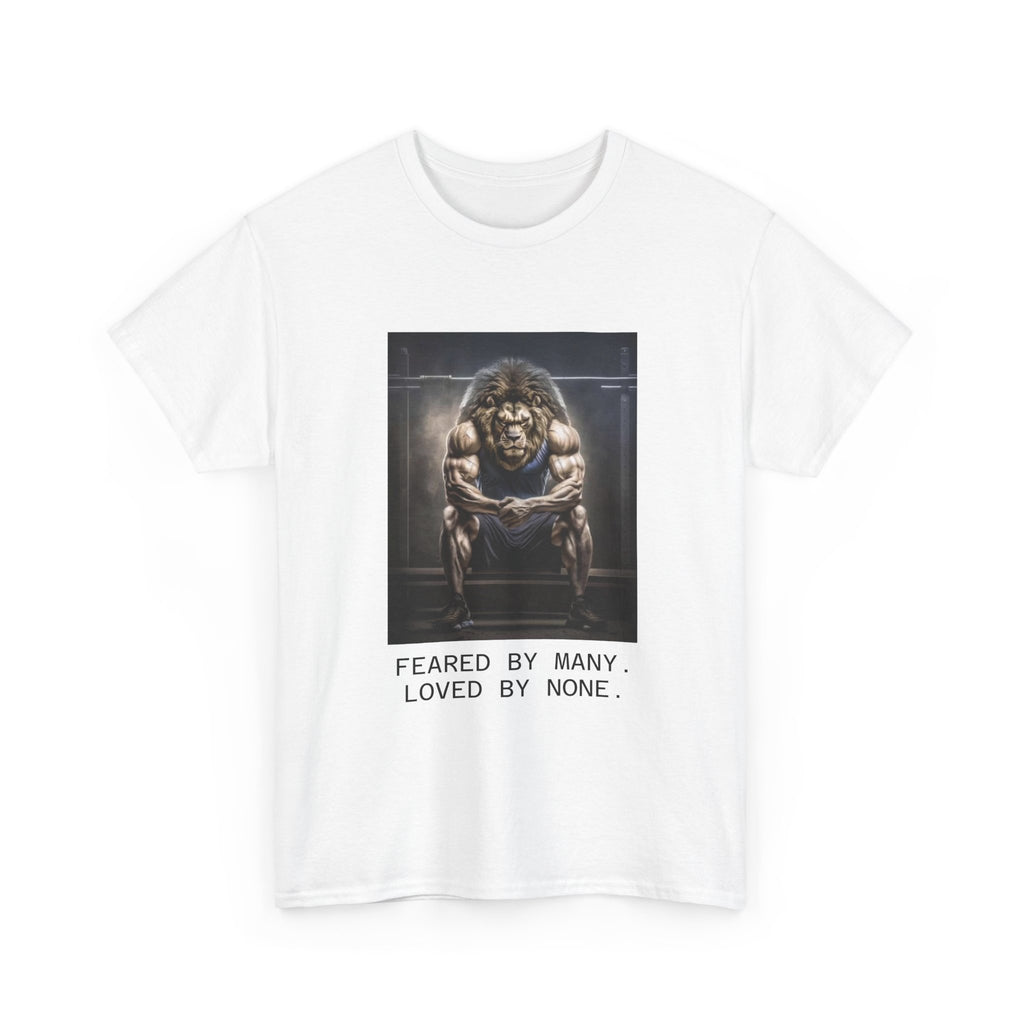 Lion Portrait Tee — "Feared by Many, Loved by None" Graphic T-Shirt