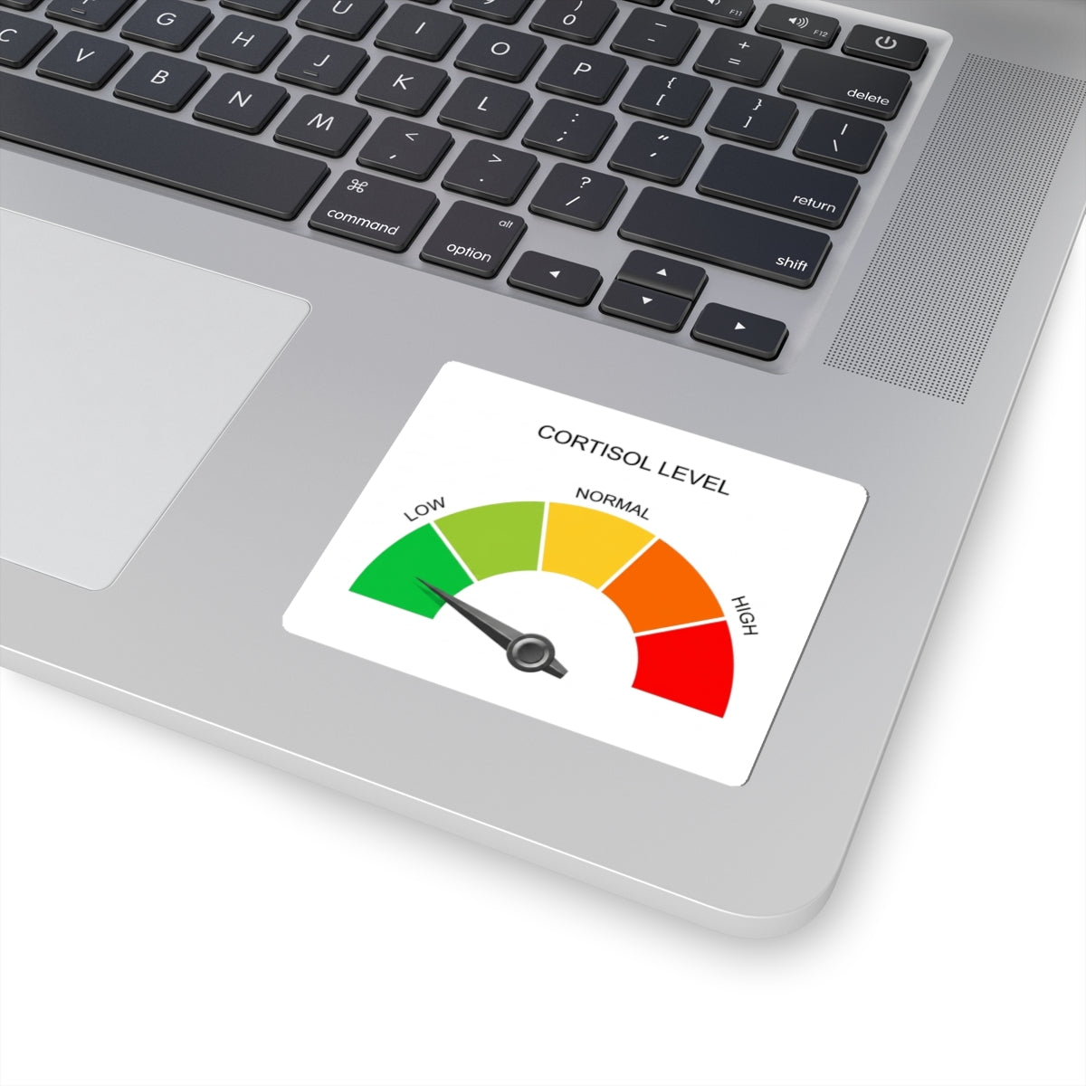 Cortisol Level Gauge Kiss-Cut Sticker — Low to High Stress Meter