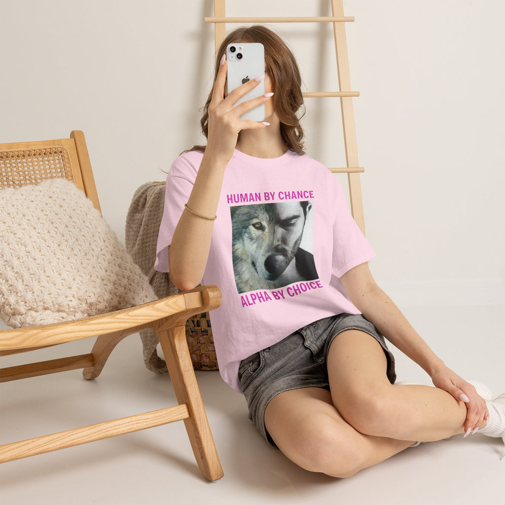 Wolf Spirit T-Shirt – "Human by Chance, Alpha by Choice" Graphic Tee