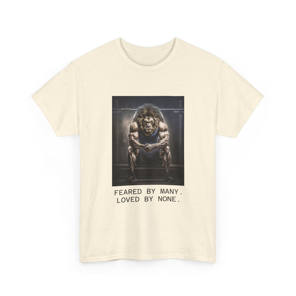 Lion Portrait Tee — "Feared by Many, Loved by None" Graphic T-Shirt