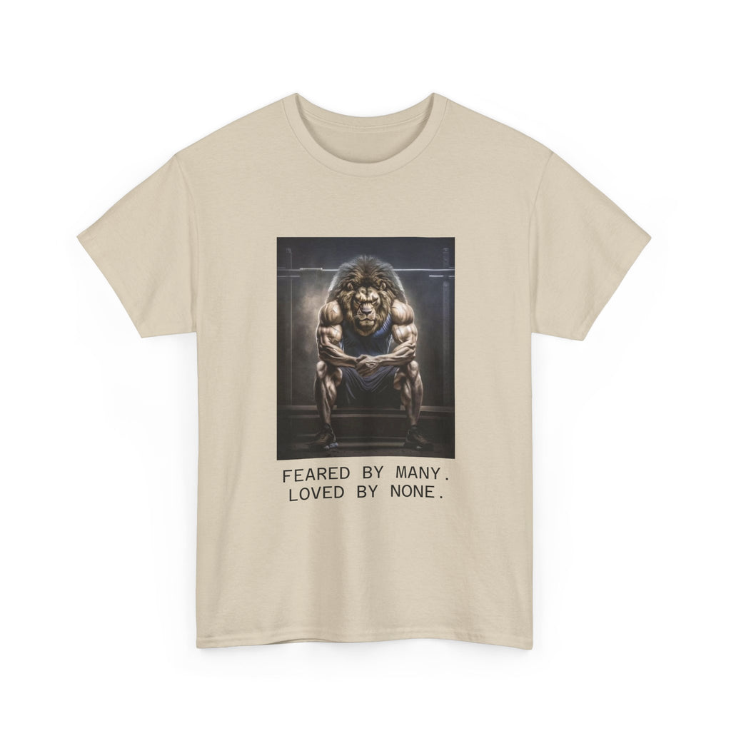 Lion Portrait Tee — "Feared by Many, Loved by None" Graphic T-Shirt