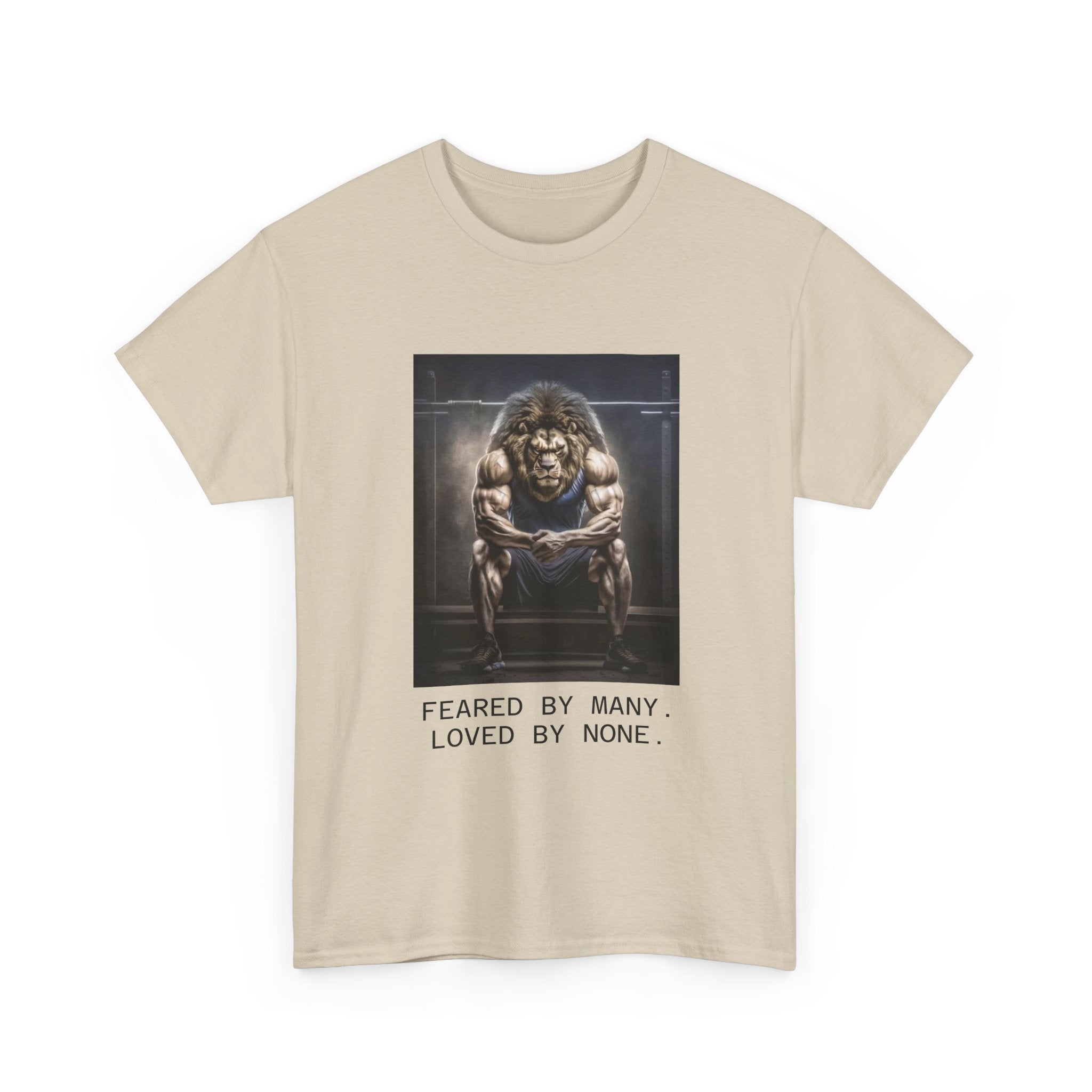 Lion Portrait Tee — "Feared by Many, Loved by None" Graphic T-Shirt