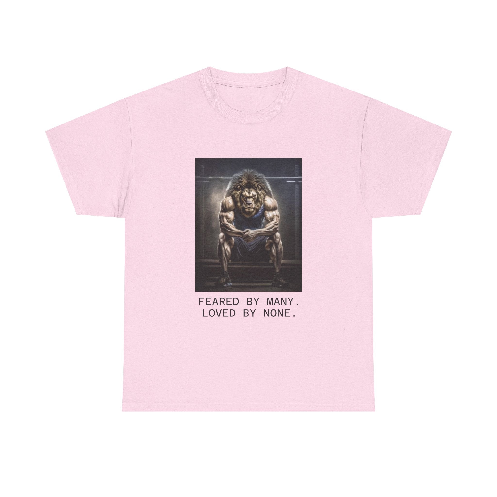 Lion Portrait Tee — "Feared by Many, Loved by None" Graphic T-Shirt