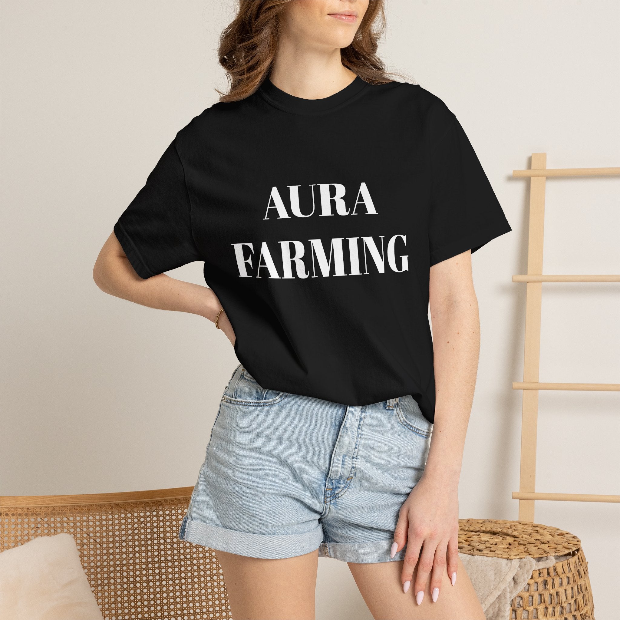 Aura Farming T-Shirt — Minimal Spiritual & Wellness Tee for Energy Healers